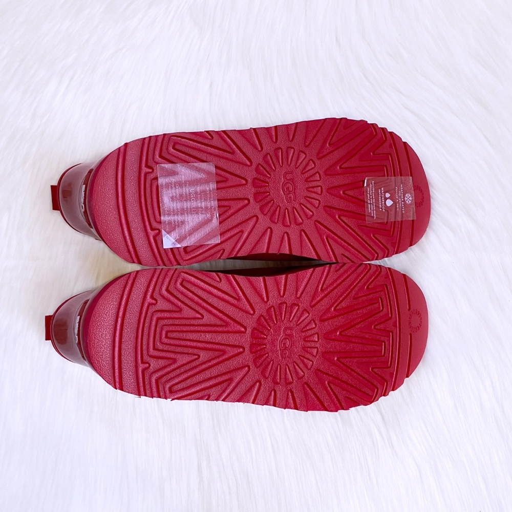 UGG Women’s Classic Clear Mini Waterproof Boots In Ribbon Red - Picture 8 of 9